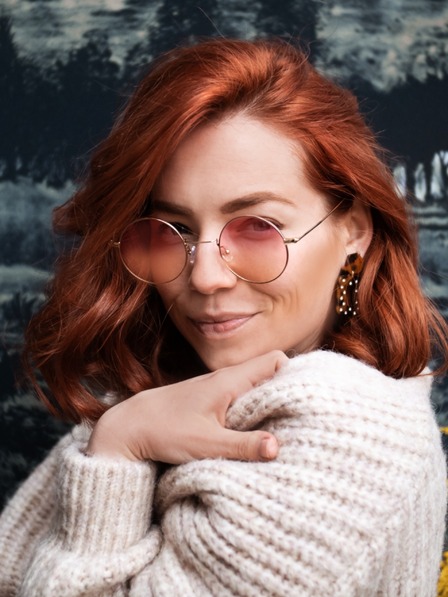 VEYREY VeyRey Schmetterlingssonnenbrille Gunnel goldener Rahmen rosa Gläser