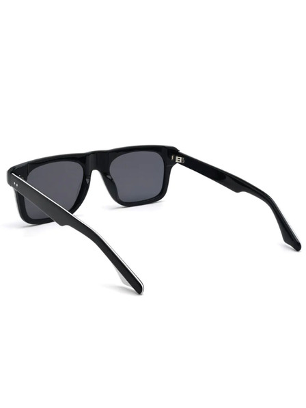 VEYREY VeyRey eckige Acetat-Polarisationssonnenbrillen Crawier schwarze Fassung schwarze Gläser