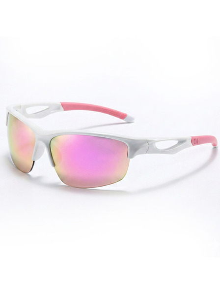 VEYREY VeyRey Sport-Polarisationssonnenbrillen Blixe weiße Fassung rosa Gläser