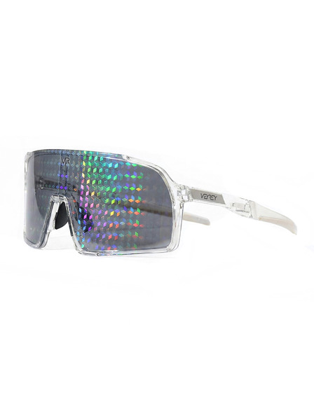 VEYREY VeyRey Sport-Sonnenbrillen Ogharod (Hologramm Diamant) transparente Fassung mehrfarbige Gläser