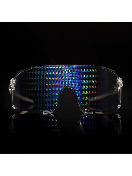 VEYREY VeyRey Sport-Sonnenbrillen Ogharod (Hologramm Diamant) transparente Fassung mehrfarbige Gläser