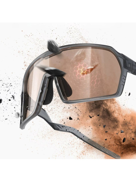 VEYREY VeyRey Sport-Sonnenbrille Ocli schwarze Fassung goldene Gläser