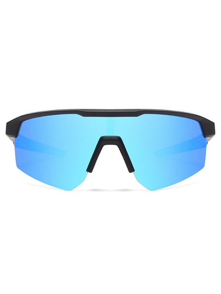 VEYREY VeyRey Sport-Sonnenbrille polarisiert Monoal schwarze Fassung blaue Gläser
