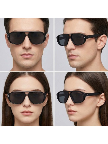 VEYREY VeyRey Pilot-Sonnenbrille Prexail schwarze Fassung schwarze Gläser