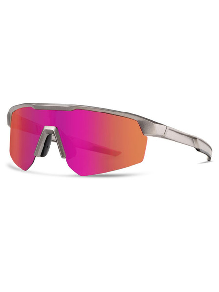 VEYREY VeyRey Sportsonnenbrille polarisiert Monoal grauer Rahmen rosa Gläser