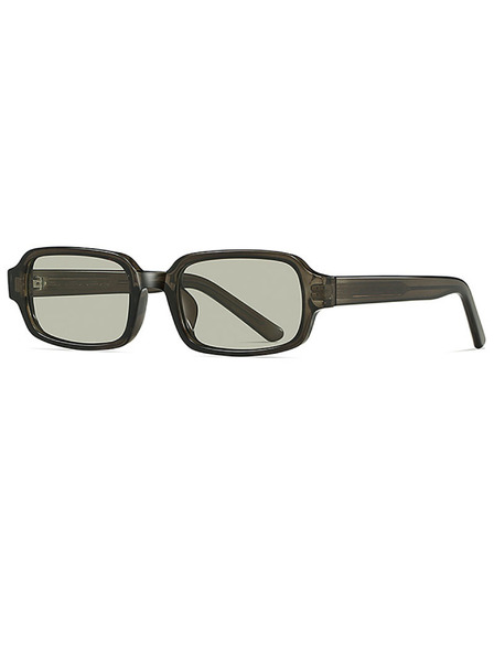 VEYREY VeyRey Eckige Sonnenbrille Nonmock transparenter Rahmen grüne Gläser