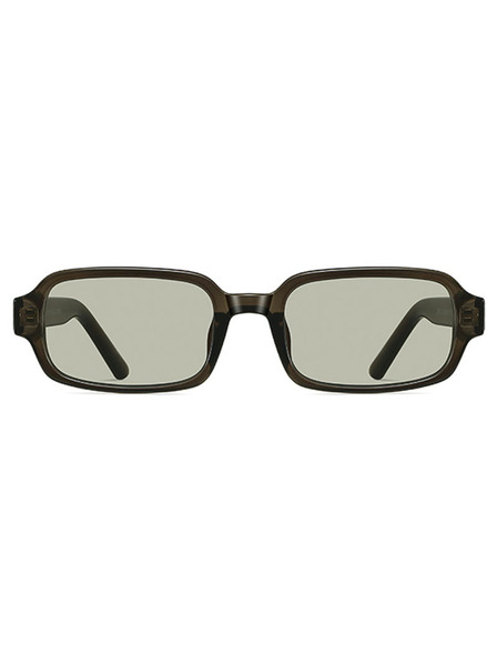 VEYREY VeyRey Eckige Sonnenbrille Nonmock transparenter Rahmen grüne Gläser