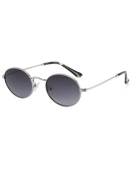 VEYREY VeyRey Lenonki-Acetatsonnenbrille polarisiert Wabame silberner Rahmen schwarze Gläser