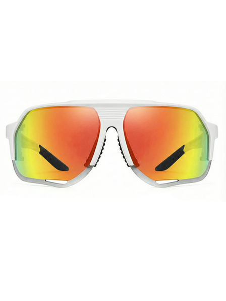VEYREY VeyRey Sportsonnenbrille polarisiert Bralter weißer Rahmen orange Gläser