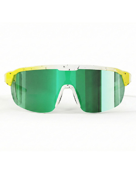 VEYREY VeyRey Sportsonnenbrille photochrom Endank gelber Rahmen grüne Gläser