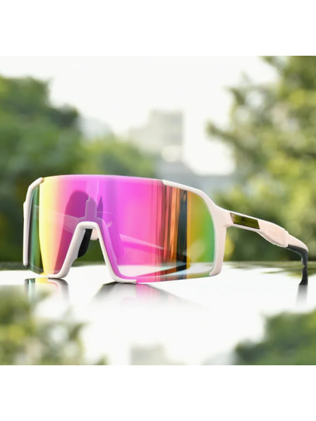 VEYREY VeyRey Kinder-Sportsonnenbrille Wegub weißer Rahmen rosa Gläser