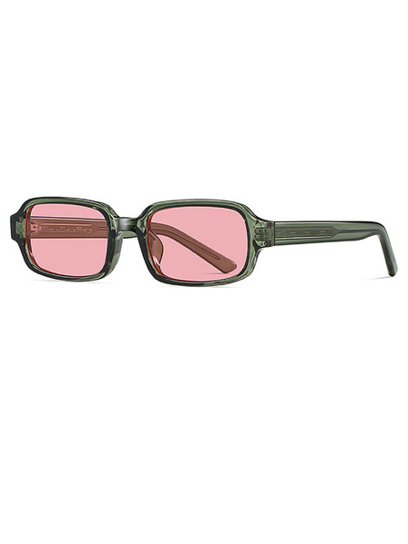 VEYREY VeyRey Eckige Sonnenbrille Nonmock grüner Rahmen rosa Gläser