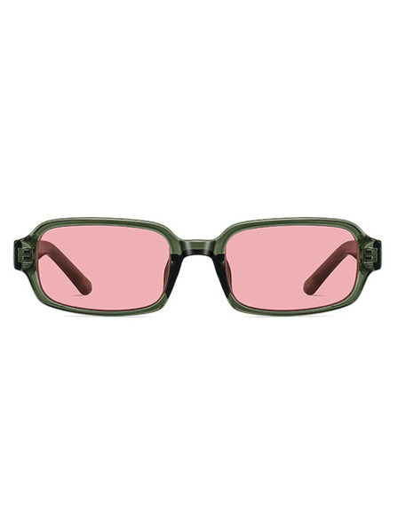 VEYREY VeyRey Eckige Sonnenbrille Nonmock grüner Rahmen rosa Gläser