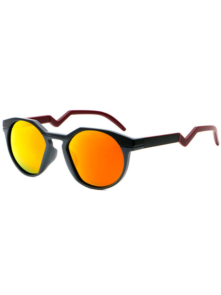 VEYREY VeyRey Ovale Sonnenbrille polarisiert Contralance schwarzer Rahmen rote Gläser