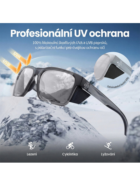 VEYREY VeyRey Sportsonnenbrille polarisiert Binow grauer Rahmen schwarze Gläser