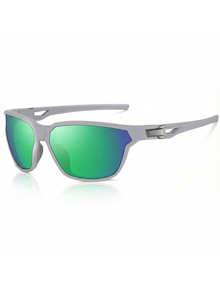 VEYREY VeyRey Sportsonnenbrille polarisiert Nuf grauer Rahmen grüne Gläser