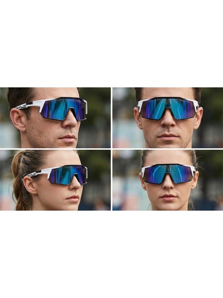 VEYREY VeyRey Sportsonnenbrille Adha schwarzer Rahmen blaue Gläser