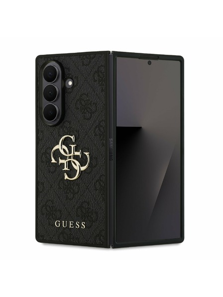 Guess Guess PU 4G Metal Logo Rückseitenschutz für Samsung Galaxy Z Fold 7 Grau