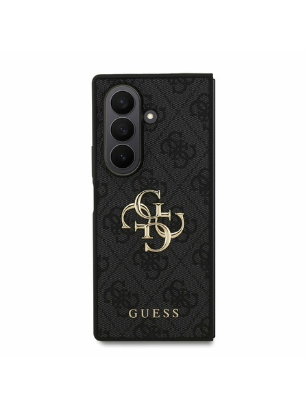 Guess Guess PU 4G Metal Logo Rückseitenschutz für Samsung Galaxy Z Fold 7 Grau