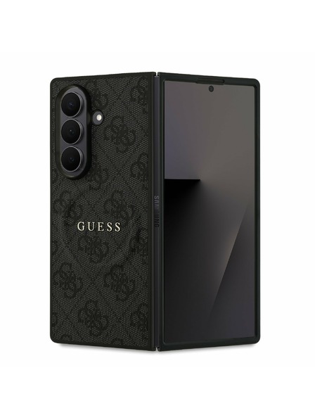 Guess Guess PU Leather 4G Colored Ring Magnetic Rückseitenschutz für Samsung Galaxy Z Fold 7 Schwarz