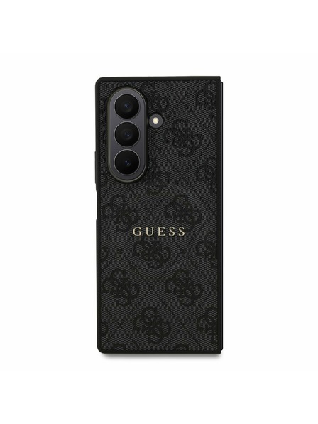 Guess Guess PU Leather 4G Colored Ring Magnetic Rückseitenschutz für Samsung Galaxy Z Fold 7 Schwarz