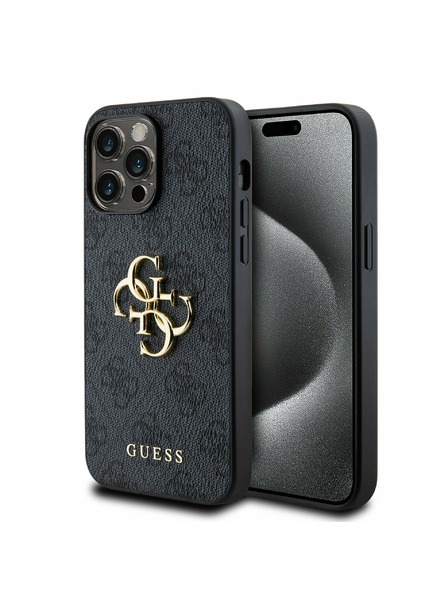 Guess Guess PU 4G Metal Logo Rückseite für iPhone 14 Pro Max Grey