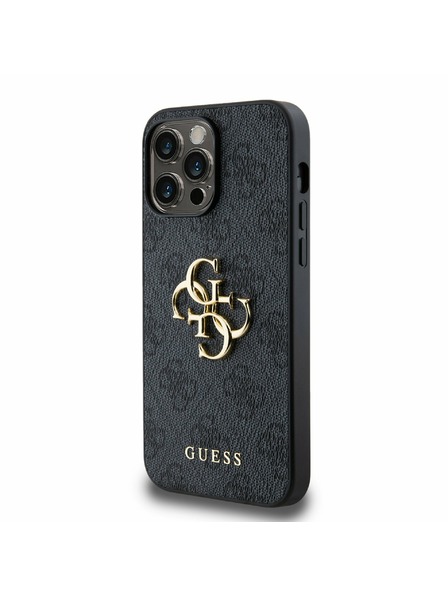 Guess Guess PU 4G Metal Logo Rückseite für iPhone 14 Pro Max Grey