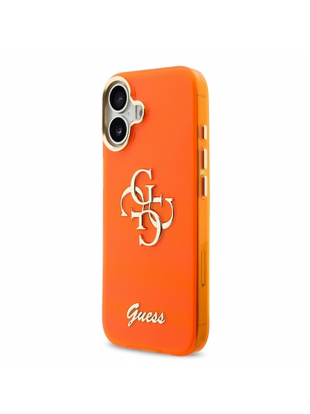 Guess Guess IML 4G Script Metal Logo Rückseite für iPhone 17 Orange