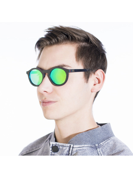 VEYREY VeyRey Sonnenbrille aus Holz Polarisiert Oval Hornbeam Schwarz Brillen