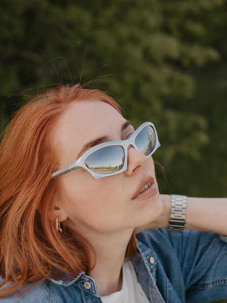 VEYREY Weiße Unisex-Sonnenbrille VeyRey Narel