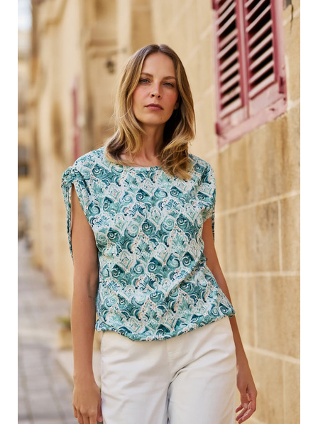 Moodo Bequeme olivgrüne Bluse Moodo
