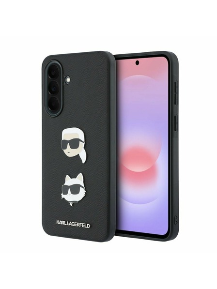 Karl Lagerfeld Karl Lagerfeld Liquid Silicone Metal Karl and Choupette Rückseite für Samsung Galaxy A37 Black