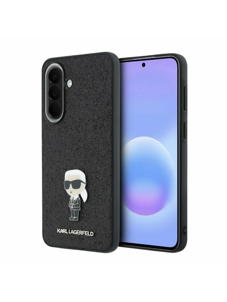 Karl Lagerfeld Karl Lagerfeld Fixed Glitter Metal Ikonik Rückseite für Samsung Galaxy A57 Black