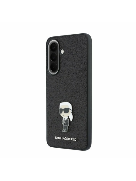 Karl Lagerfeld Karl Lagerfeld Fixed Glitter Metal Ikonik Rückseite für Samsung Galaxy A57 Black