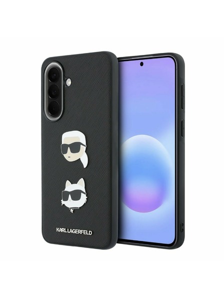 Karl Lagerfeld Karl Lagerfeld Liquid Silicone Metal Karl and Choupette Rückseite für Samsung Galaxy A57 Black