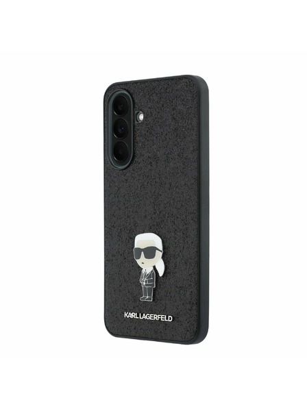 Karl Lagerfeld Karl Lagerfeld Fixed Glitter Metal Ikonik Rückseite für Samsung Galaxy A37 Black