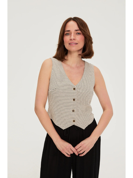 Moodo Top mit Streifen beige Moodo