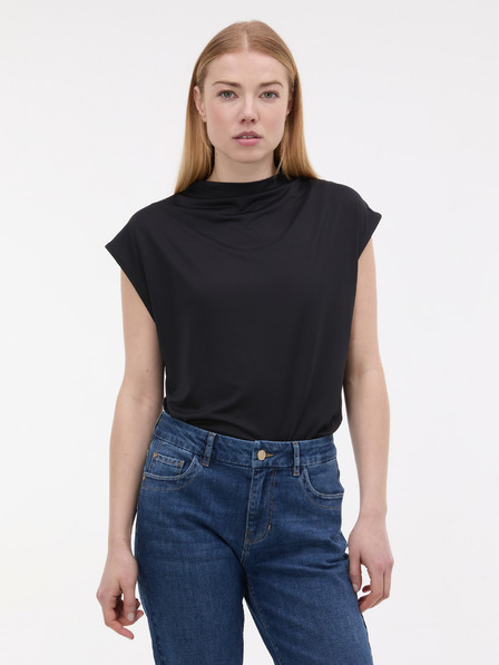 Orsay Schwarzes Damen-T-Shirt mit kurzen Ärmeln ORSAY