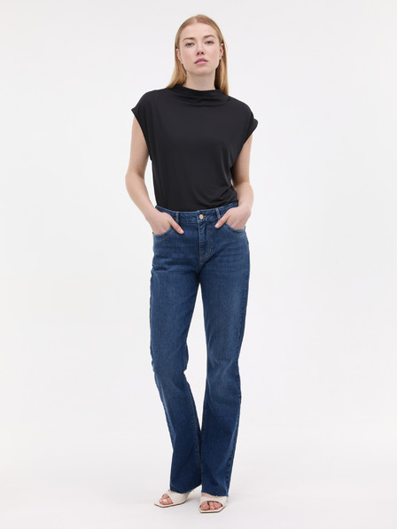 Orsay Schwarzes Damen-T-Shirt mit kurzen Ärmeln ORSAY