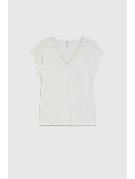 Moodo Bluse mit V-Ausschnitt weiß Moodo