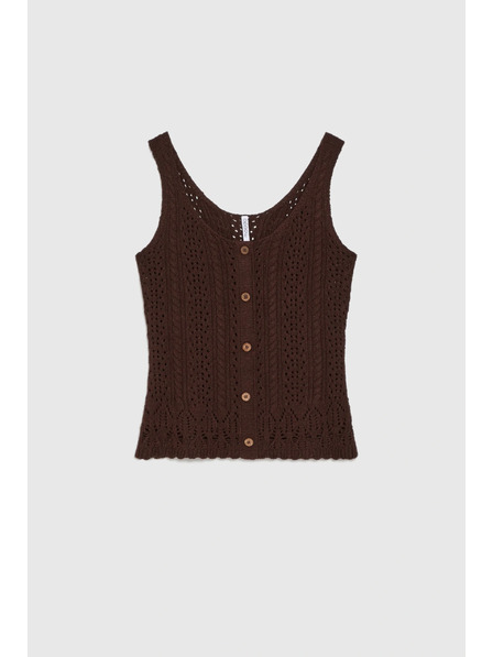 Moodo Blau-braunes Top Moodo