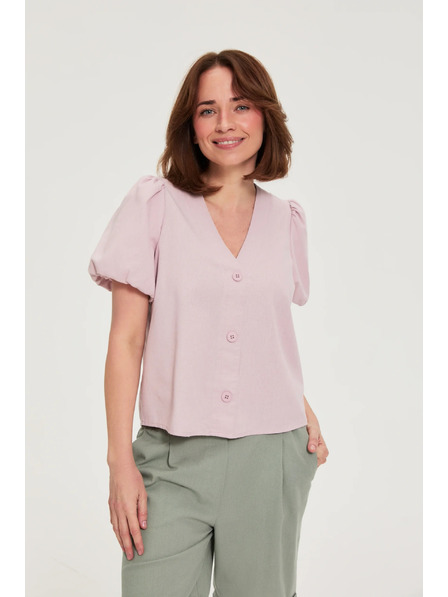 Moodo Bluse mit Puffärmeln rosa Moodo