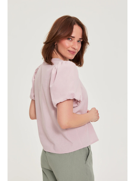 Moodo Bluse mit Puffärmeln rosa Moodo
