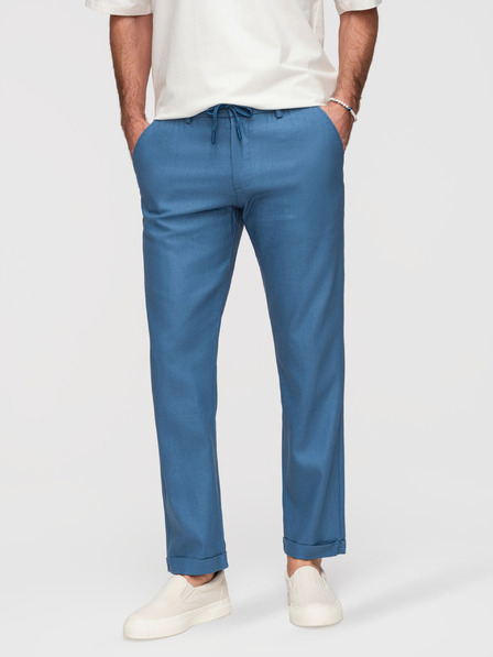 Ombre Clothing Herren-Chino-Hose aus Leinenmischung - Jeansblau V5 P1522 Ombre Clothing