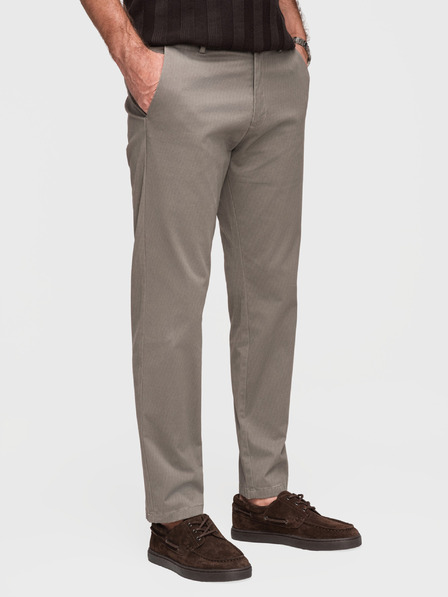 Ombre Clothing Herren-Chino-Hose REGULAR FIT mit feiner Struktur - grau V1 P1518 Ombre Clothing
