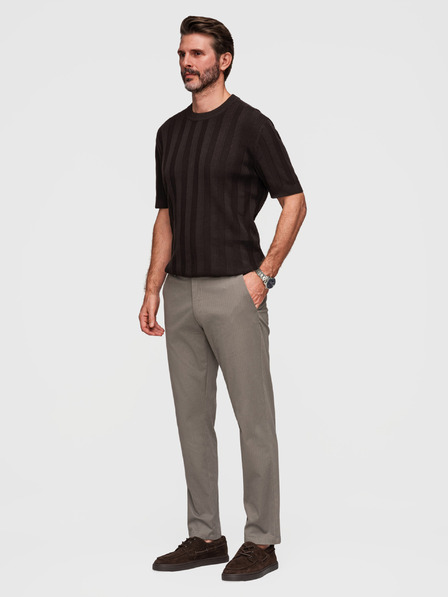 Ombre Clothing Herren-Chino-Hose REGULAR FIT mit feiner Struktur - grau V1 P1518 Ombre Clothing