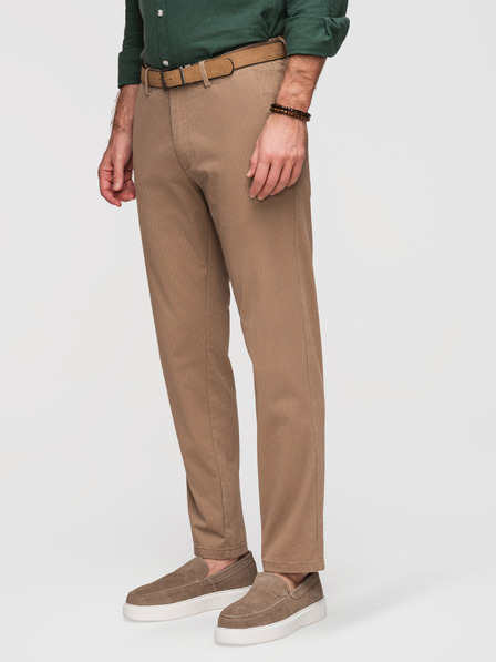 Ombre Clothing Herren-Chino-Hose REGULAR FIT mit feiner Struktur - dunkelbeige V2 P1518 Ombre Clothing