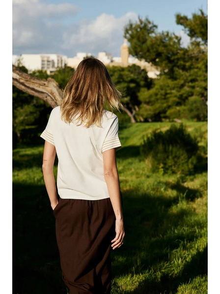Moodo Bluse mit Applikation weiß Moodo