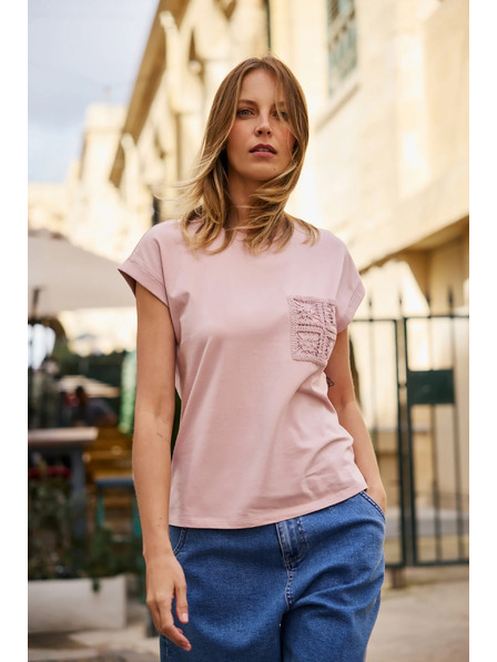 Moodo Baumwoll-T-Shirt rosa Moodo