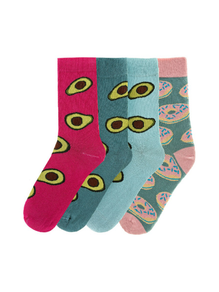 Funky Steps Funky Steps Damensocken-Set mit Avocado- und Donut-Motiv FSC047